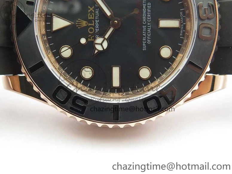 MiroTime 0308 Yacht-Master 116655 RG Wrapped D1F 1:1 Best Edition Black Ceramic Bezel 904L Steel on Oysterflex Rubber Strap A Fashionable 3060